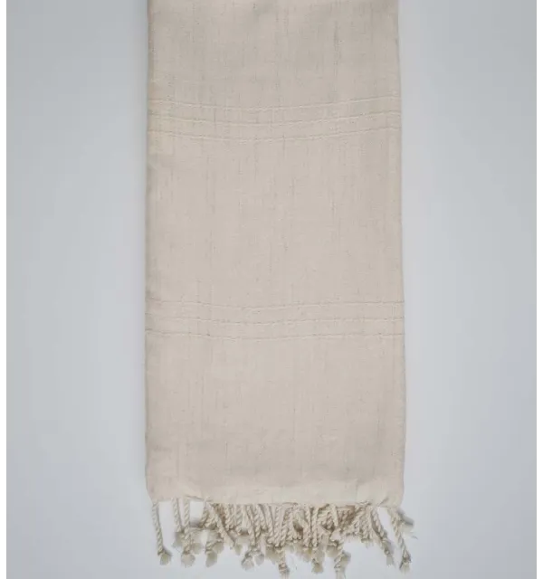 Jeté Blanc crème 200*300 Fouta Tunisia - 1