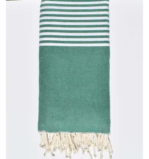 Jeté vert avec rayures Fouta Tunisia - 1