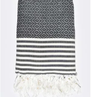 Plaid bleu nuit Fouta Tunisia - 1