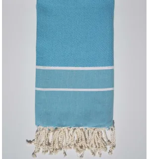 Fouta chevron bleu céleste Fouta Tunisia - 1