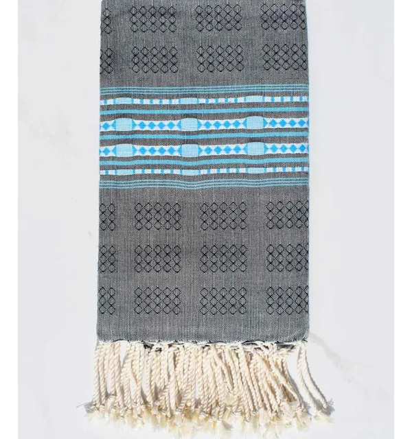 Fouta thalasso bleu marine et azur Fouta Tunisia - 1