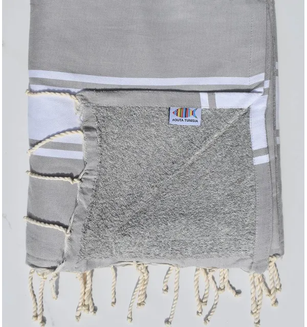 Fouta plate tourdille doublée éponge Fouta Tunisia - 1