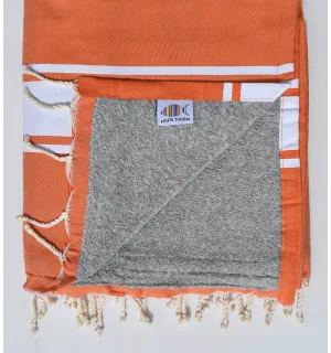 fouta éponge orange foncé Fouta Tunisia - 1