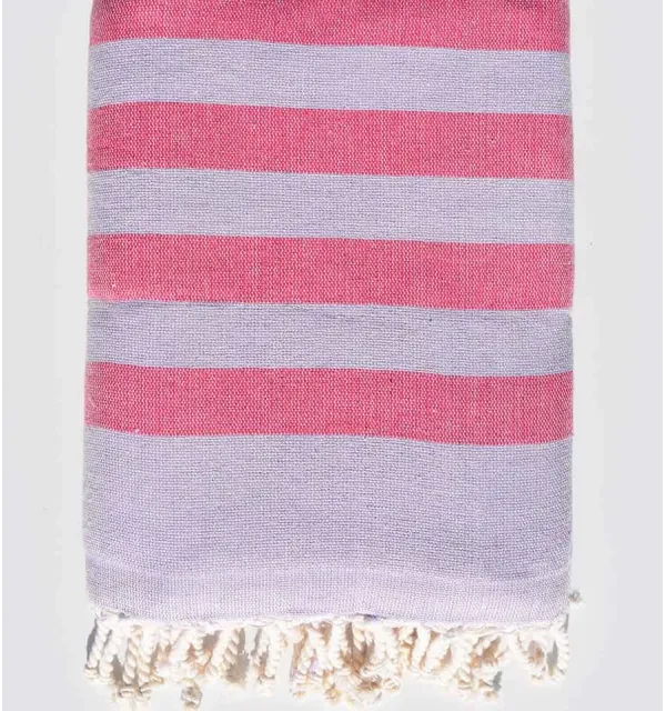 Fouta rose et glycine doublée éponge Fouta Tunisia - 1