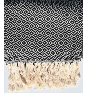 Plaid bleu foncé 2.6m*1.6m Fouta Tunisia - 1