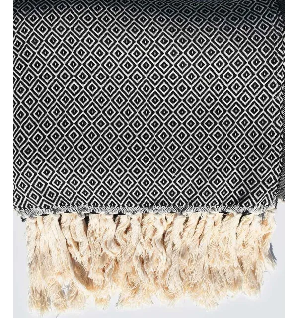 Plaid bleu foncé 2.6m*1.6m Fouta Tunisia - 1