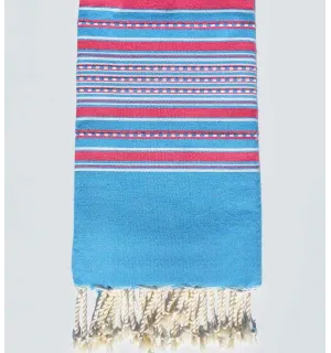Fouta arabesque bleu azur Fouta Tunisia - 1