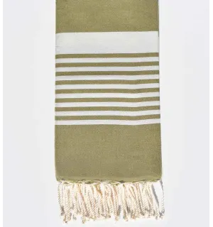 Fouta arthur vert kaki Fouta Tunisia - 1