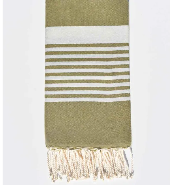 Fouta arthur vert kaki Fouta Tunisia - 1