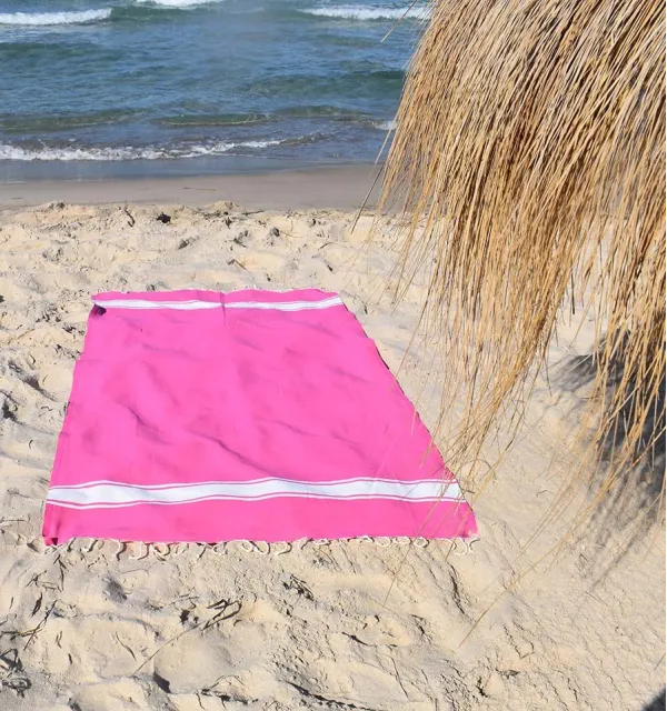 Fouta Plate rose foncé - 1