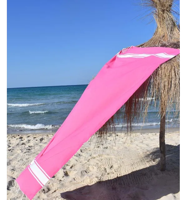 Fouta Plate rose foncé - 3