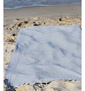 Fouta papillon bleu barbeau foncé Fouta Tunisia - 1