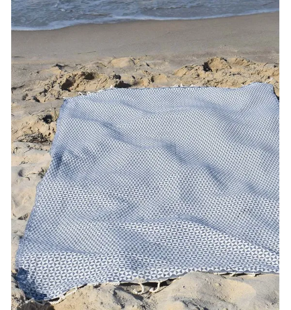 Fouta papillon bleu barbeau foncé Fouta Tunisia - 1