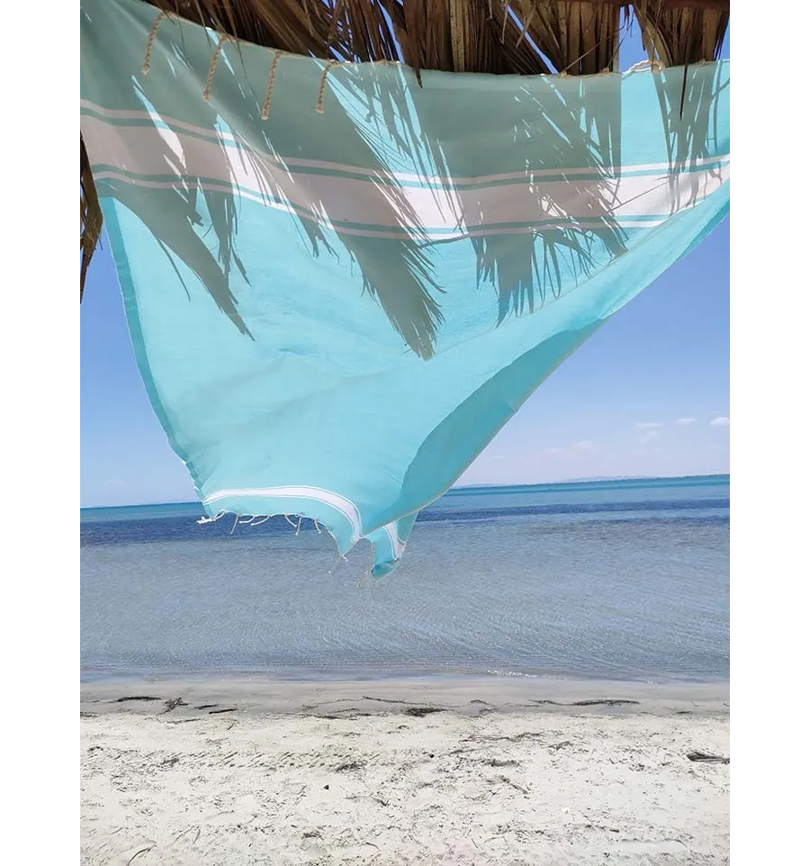 Fouta Plate bleu pastel Fouta Tunisia - 2
