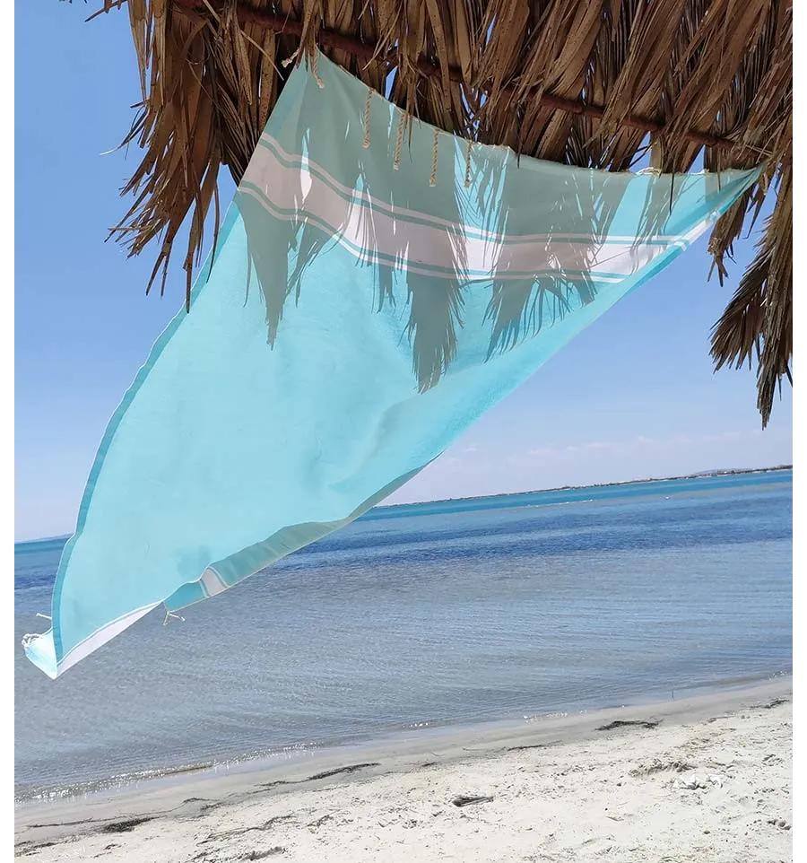 Fouta Plate bleu pastel Fouta Tunisia - 3