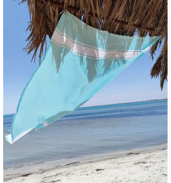 Fouta Plate bleu pastel Fouta Tunisia - 3