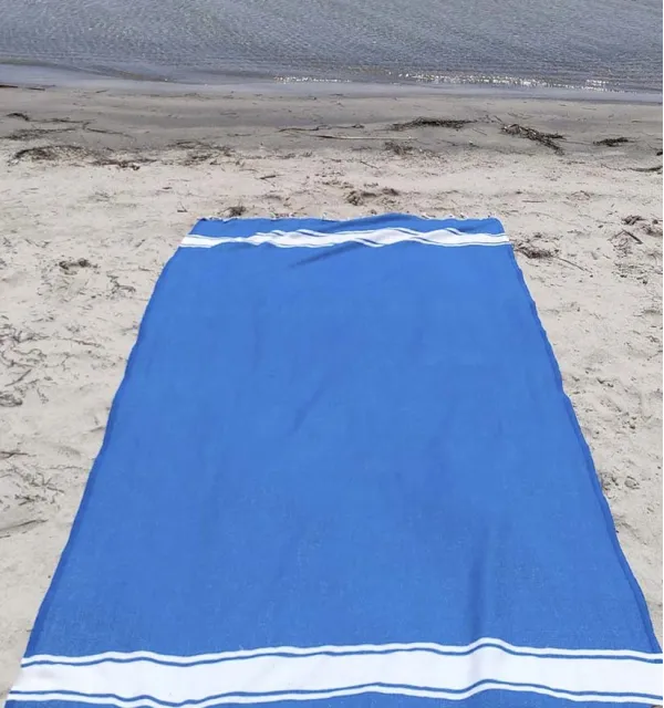 FOUTA PLATE bleu électrique Fouta Tunisia - 1