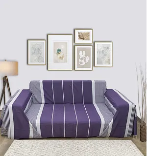 Jeté plate violet foncé  - 1