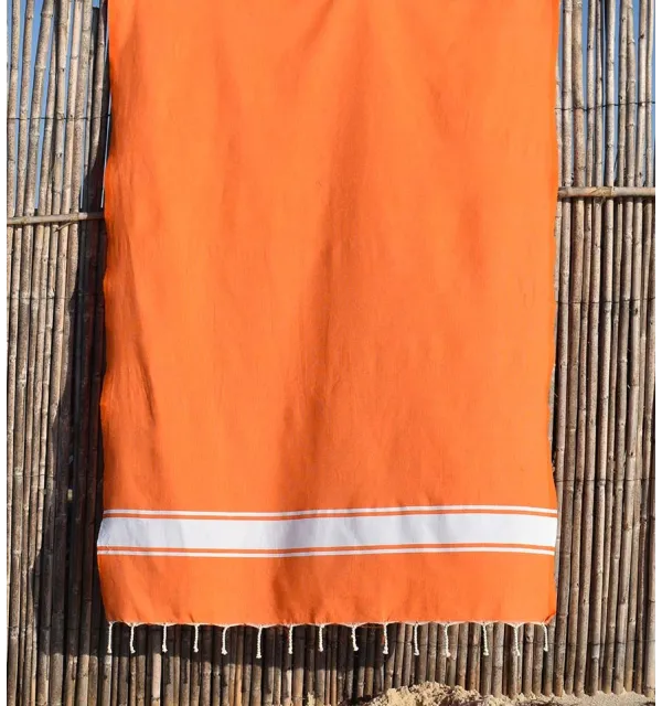 Fouta plate orange vif Fouta Tunisia - 4
