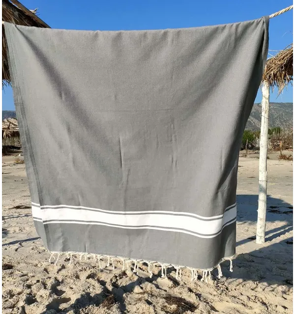 Fouta plate gris moyen Fouta Tunisia - 1