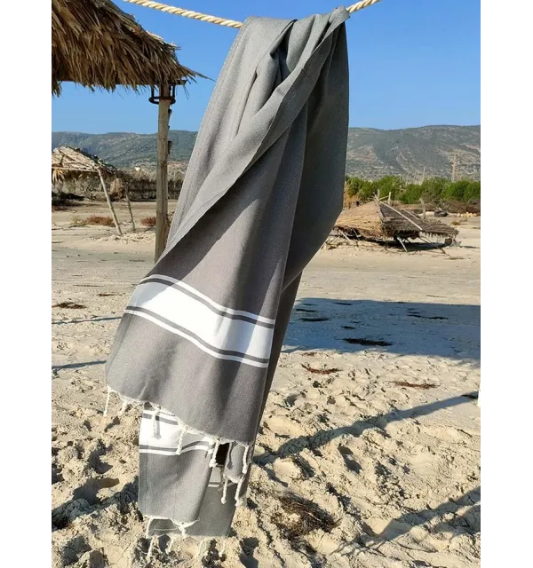 Fouta plate gris moyen Fouta Tunisia - 3