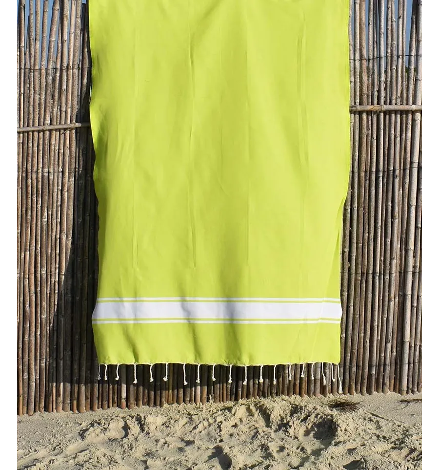 Fouta plate vert chartreuse Fouta Tunisia - 4