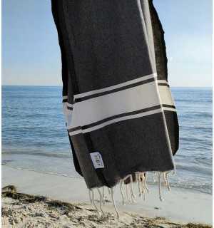 Fouta Plate gris ardoise foncé Fouta Tunisia - 2 2