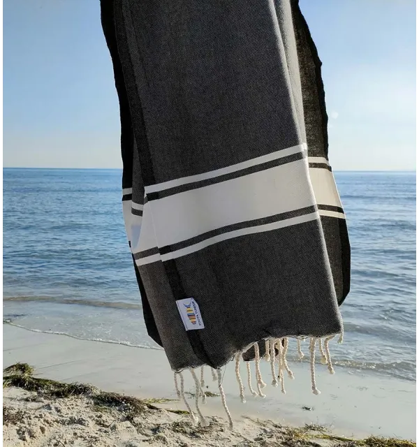 Fouta Plate gris ardoise foncé Fouta Tunisia - 3