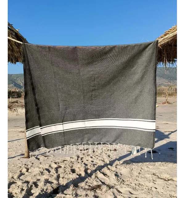 Fouta Plate gris ardoise foncé Fouta Tunisia - 2