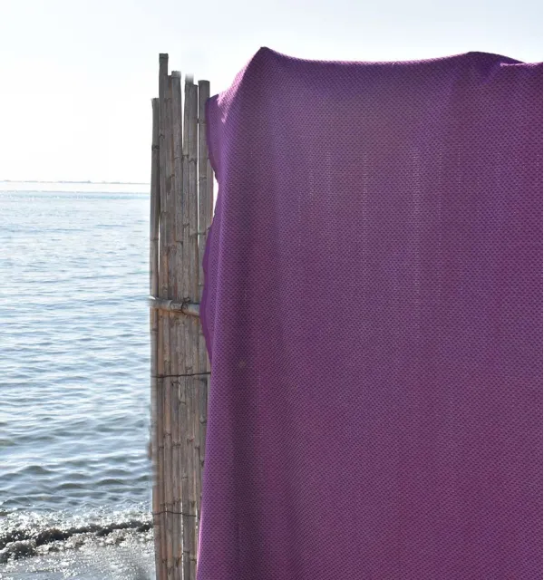 Fouta nid d'abeille unie hollyhock Fouta Tunisia - 2