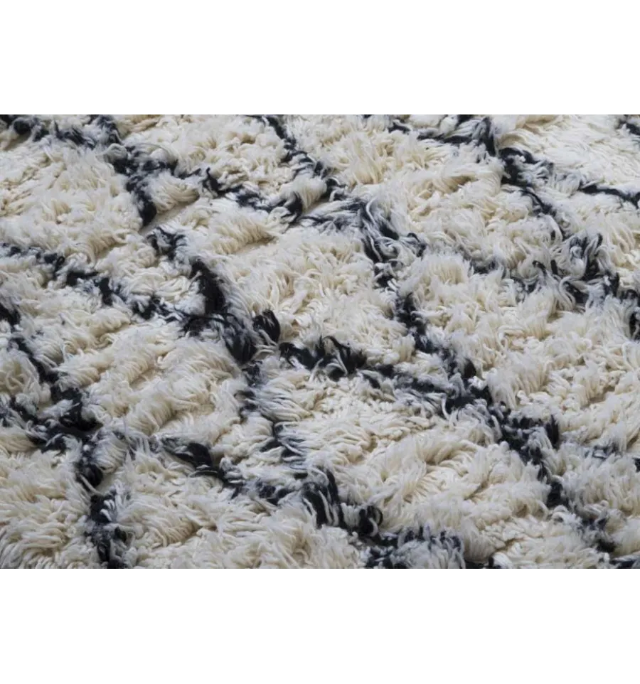 Tapis berbère 100 % pure laine de mouton en écru naturel Fouta Tunisia - 2