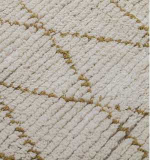 Tapis berbère en laine écru naturel à losanges Fouta Tunisia - 1 2