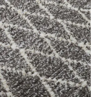 Tapis berbère en pure laine losanges sur fond écru Fouta Tunisia - 1 2