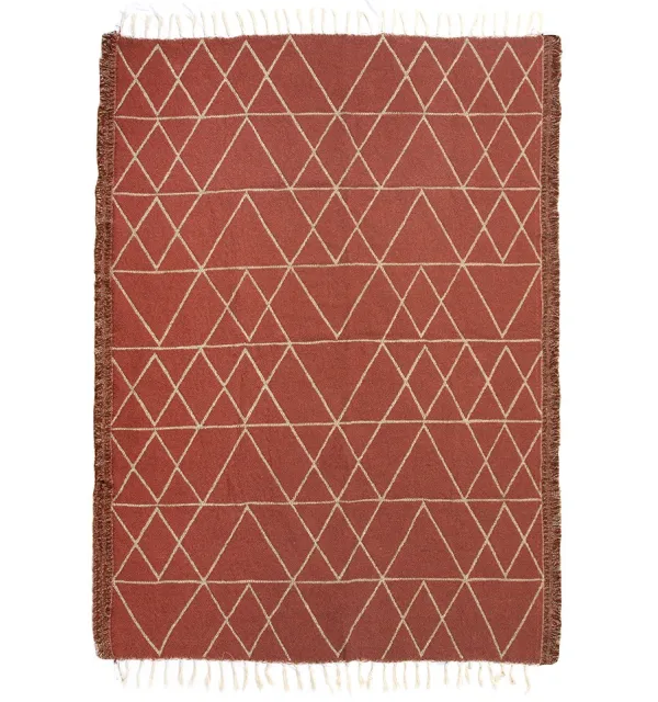 Tapis margoum couleur rouge tomette Fouta Tunisia - 1