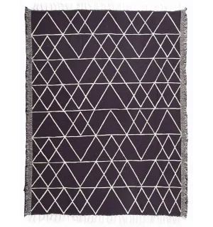 Tapis margoum 100 % coton couleur violet avec motifs géométriques Fouta Tunisia - 1