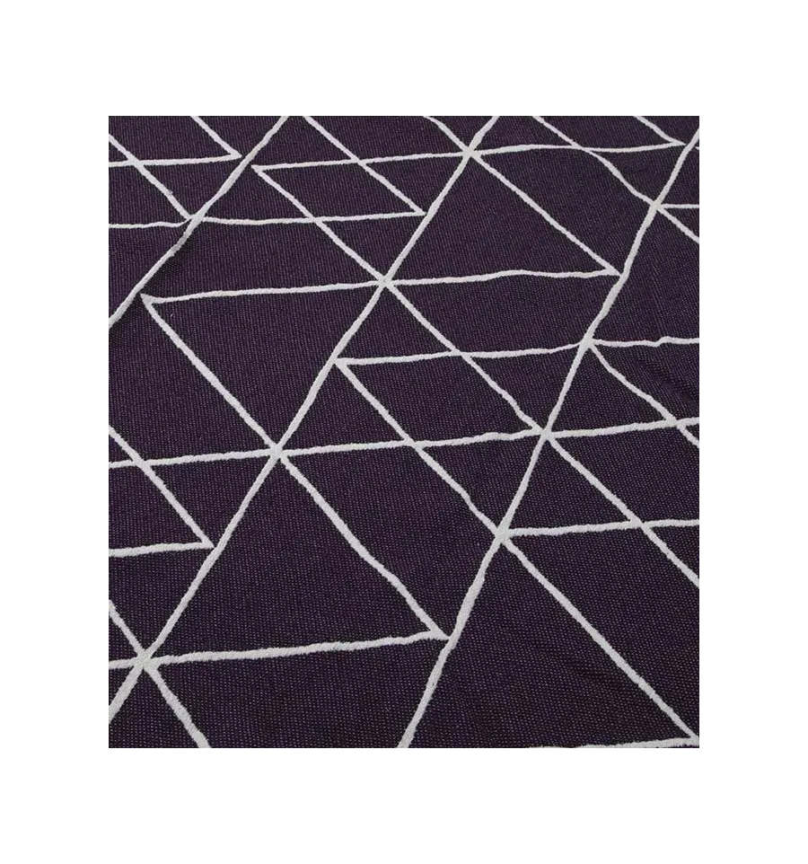 Tapis margoum 100 % coton couleur violet avec motifs géométriques Fouta Tunisia - 2