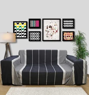 jeté bleu jeans foncé Fouta Tunisia - 1