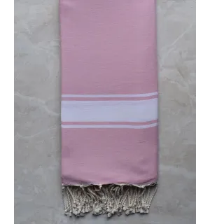 Jeté rose dragée 2m/2m Fouta Tunisia - 1
