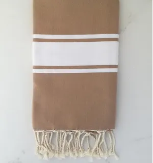 Fouta Plate beige sépia Fouta Tunisia - 1