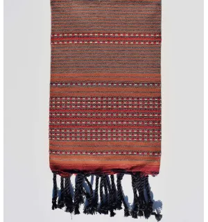 Fouta arabesque orange et gris Fouta Tunisia - 1
