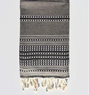 Fouta arabesque grège et taupe Fouta Tunisia - 1