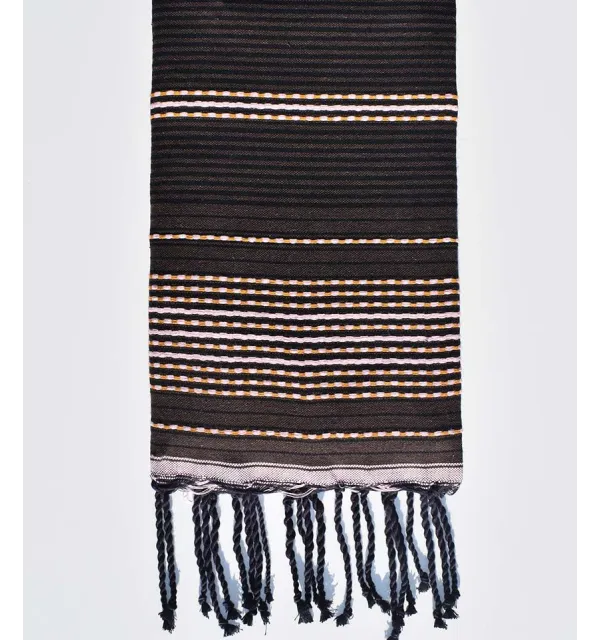 Fouta arabesque marron et noir Fouta Tunisia - 1