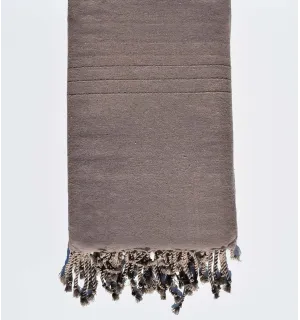 Jeté unie couleur taupe profond Fouta Tunisia - 1