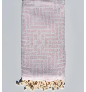 Jeté avec motifs rose bébé  - 1