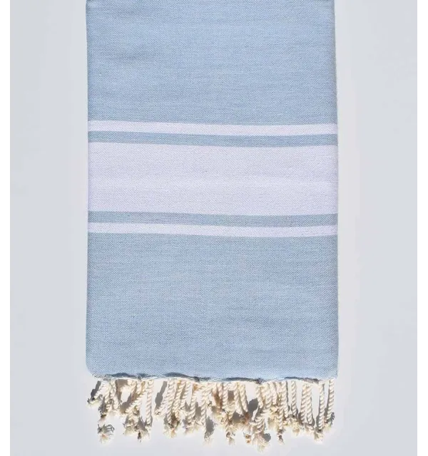 Fouta Plate bleu pale - 1