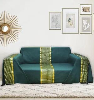 JETé vert foncé au fil lurex doré Fouta Tunisia - 1