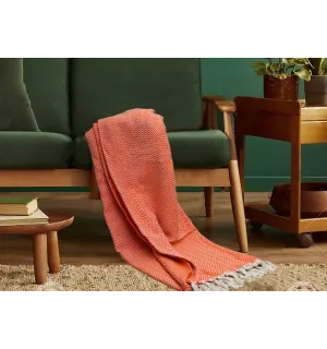 plaid orange Fouta Tunisia - 1 2