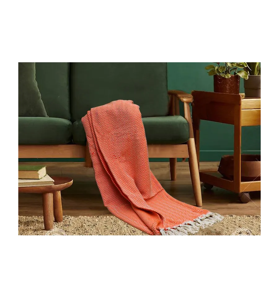 plaid orange Fouta Tunisia - 2