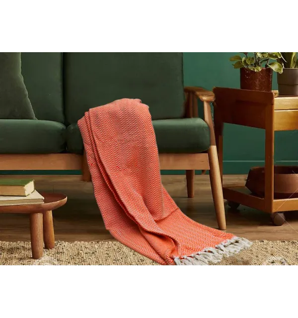 plaid orange Fouta Tunisia - 2