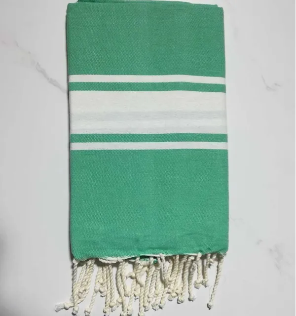 Serviette de plage Plate vert Menthe Fouta Tunisia - 1